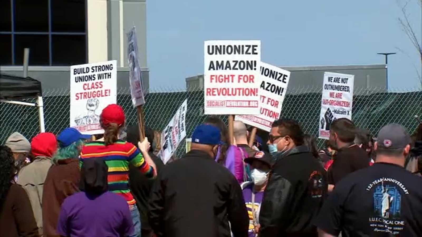 Bernie Sanders, AOC attend rally at Staten Island Amazon facility ahead of union vote - Amazon Bernie Sanders, AOC attend rally at Staten Island Amazon facility ahead of union vote