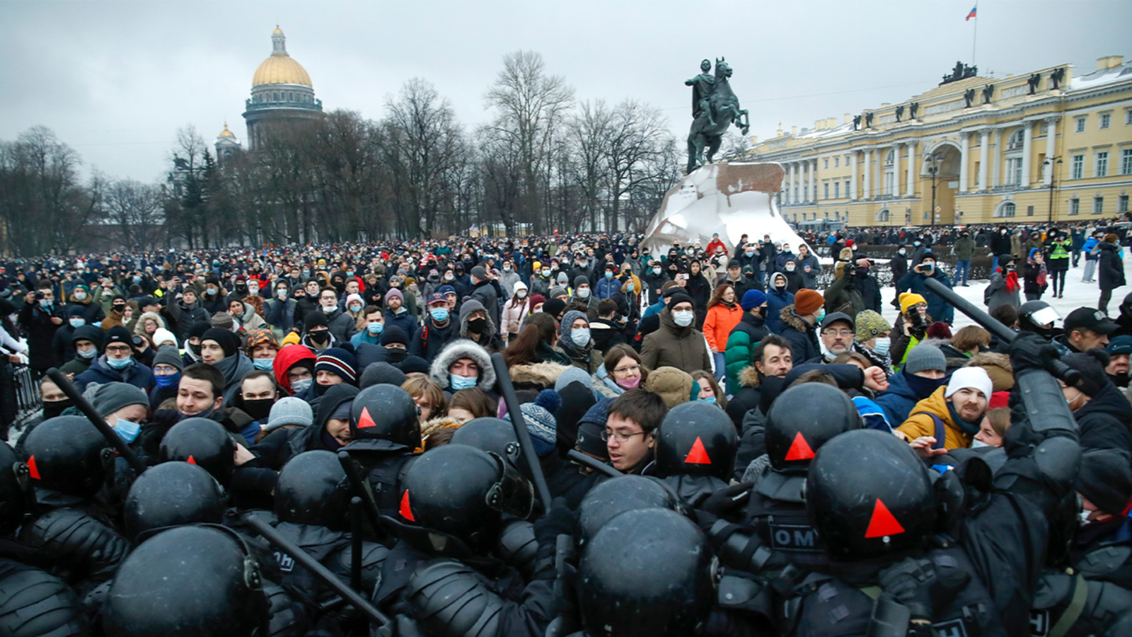 2,600 arrested at Russian protests demanding release of Putin critic Navalny - 2,600 arrested at Russian protests demanding release of Putin critic Navalny