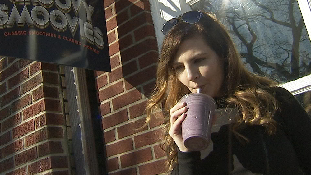 At Groovy Smoovies, you can get your smoothie while watching a movie 