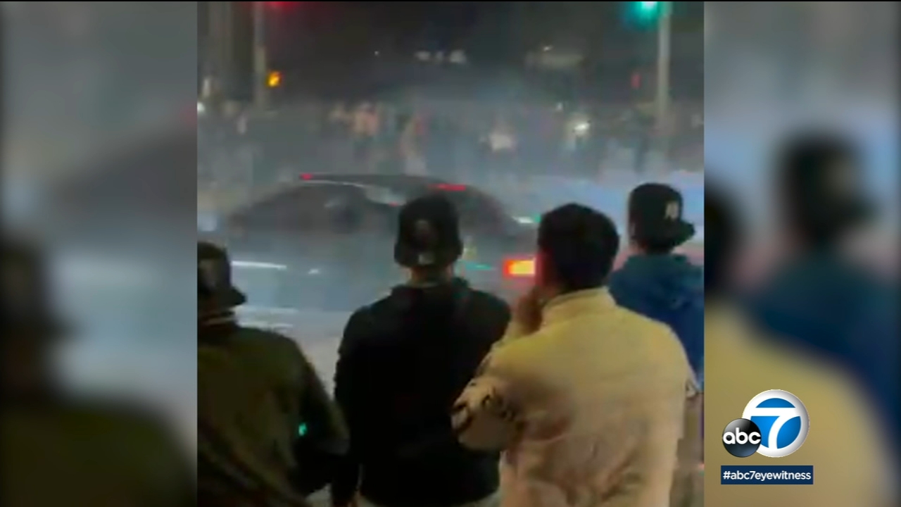 Video shows dangerous 'street takeover' at intersection in West LA