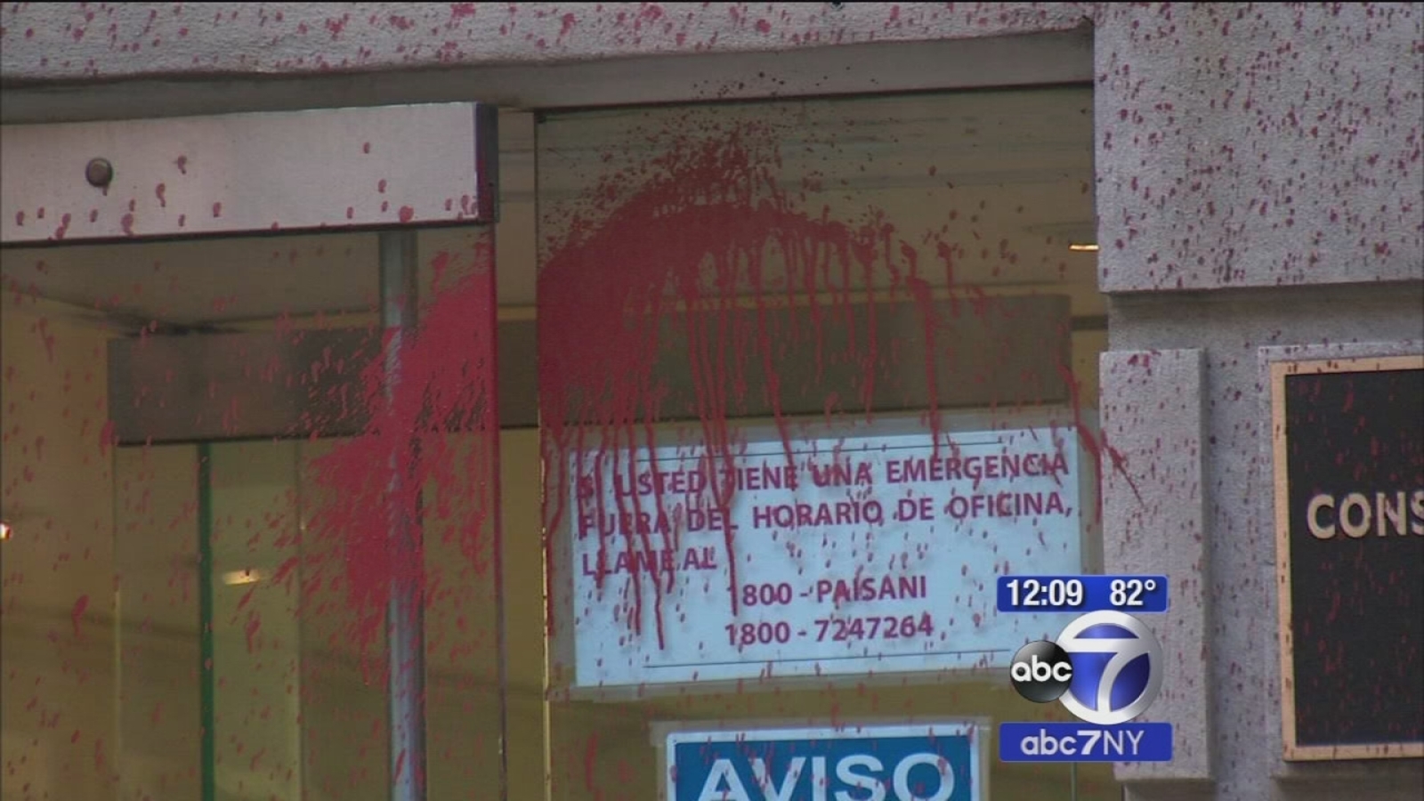 Mexican consulate targeted by vandals ABC7 New York