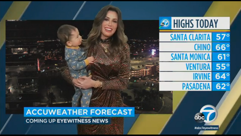 Leslie Lopez gets a surprise visitor in adorable news blooper