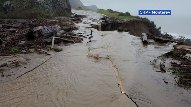 California Storm Drone Video Captures Aftermath Of Landslide That Washed Out Part Of Highway 1 Near Big Sur In Monterey County Abc7 Los Angeles