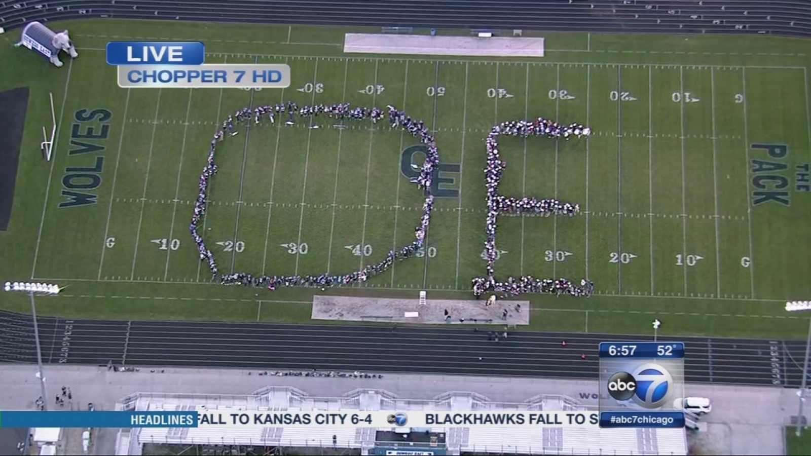 Friday Flyover Oswego East High School ABC7 Chicago