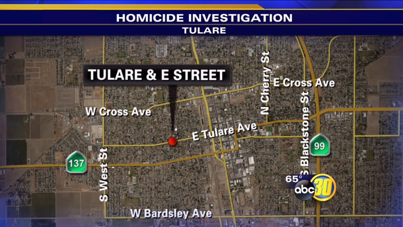 Tulare Police say someone spotted a man on the ground bleeding near Tulare Avenue and E Street around 4 p.m. Saturday.