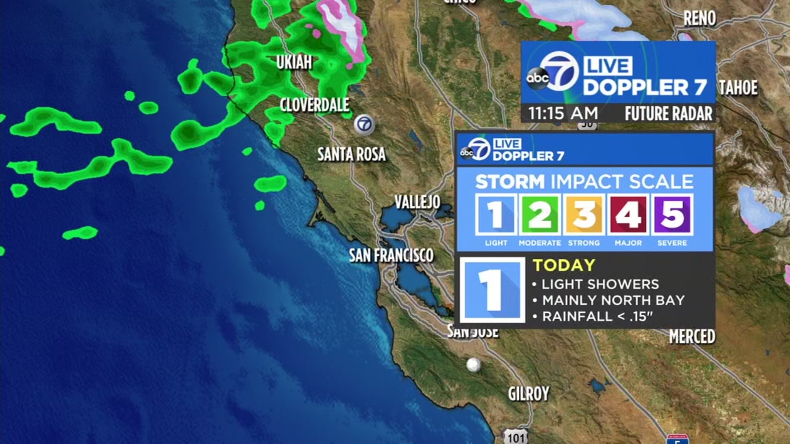 AccuWeather forecast Chance of showers today ABC7 San Francisco