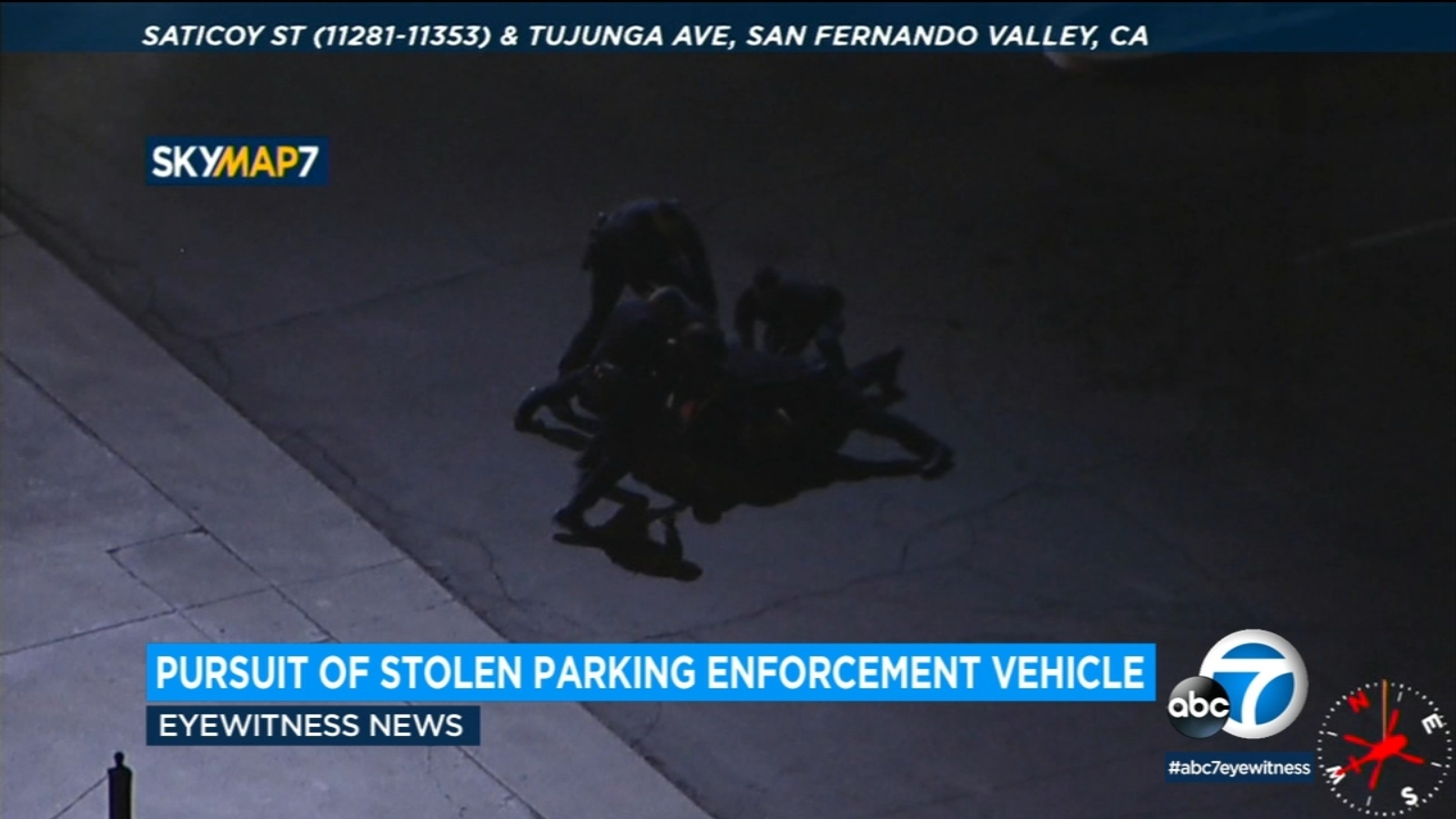 Chase of stolen parking enforcement vehicle ends in San Fernando Valley ...