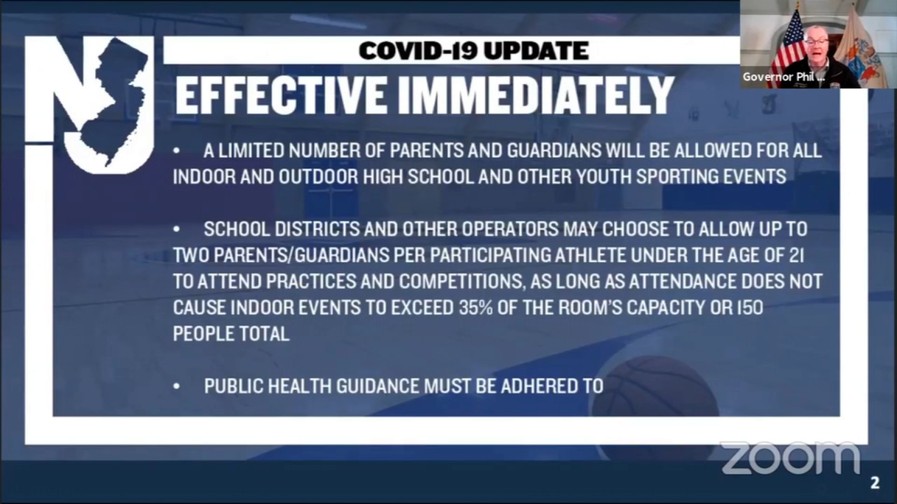 Parents, guardians allowed back in stands at youth sporting events in NJ