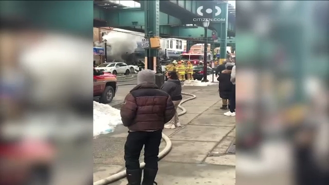 Firefighters battle 5-alarm blaze at NYC dollar store