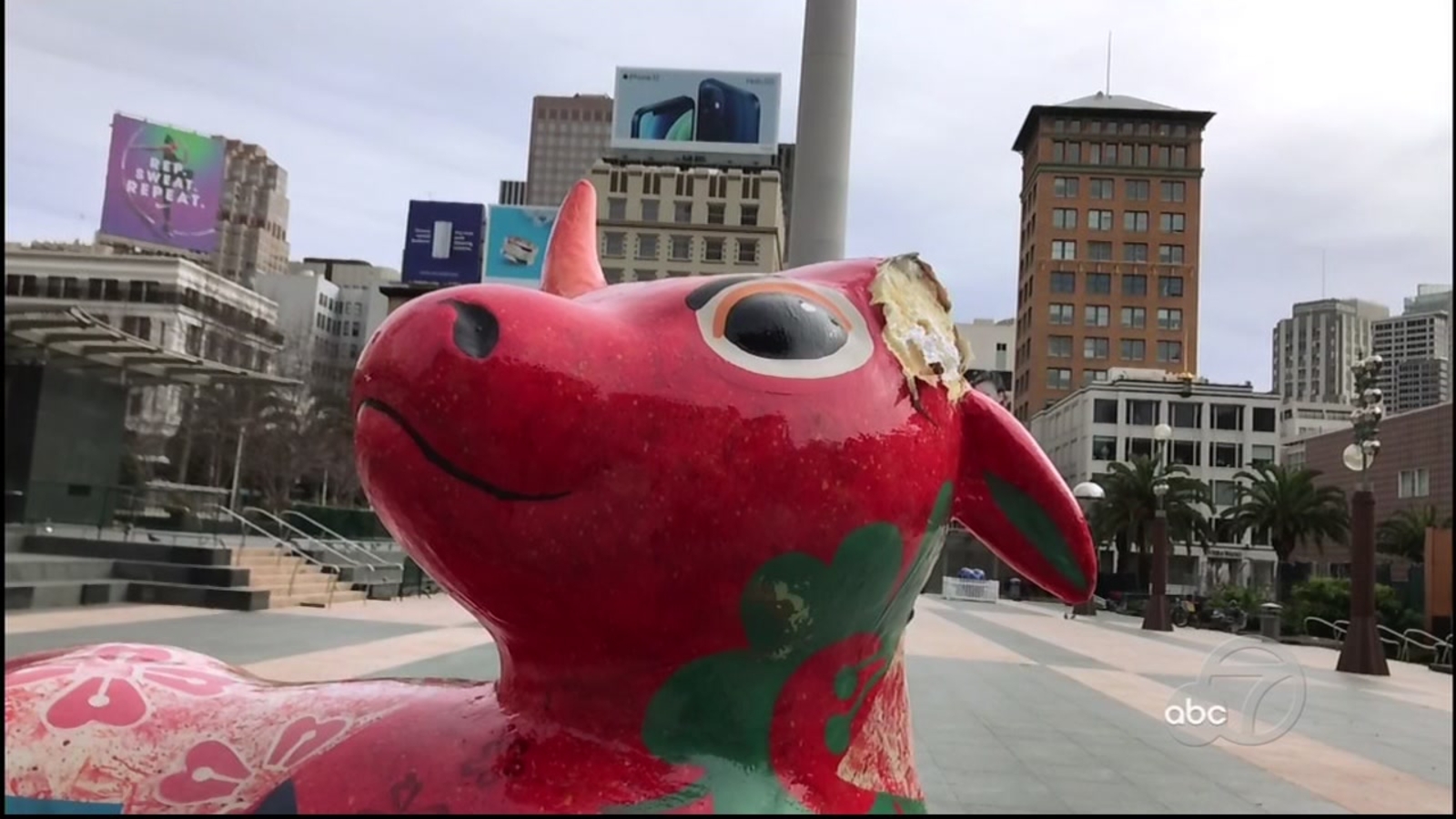 Lunar New Year ox statue vandalized in San Francisco's Union Square, missing a horn ABC7 San