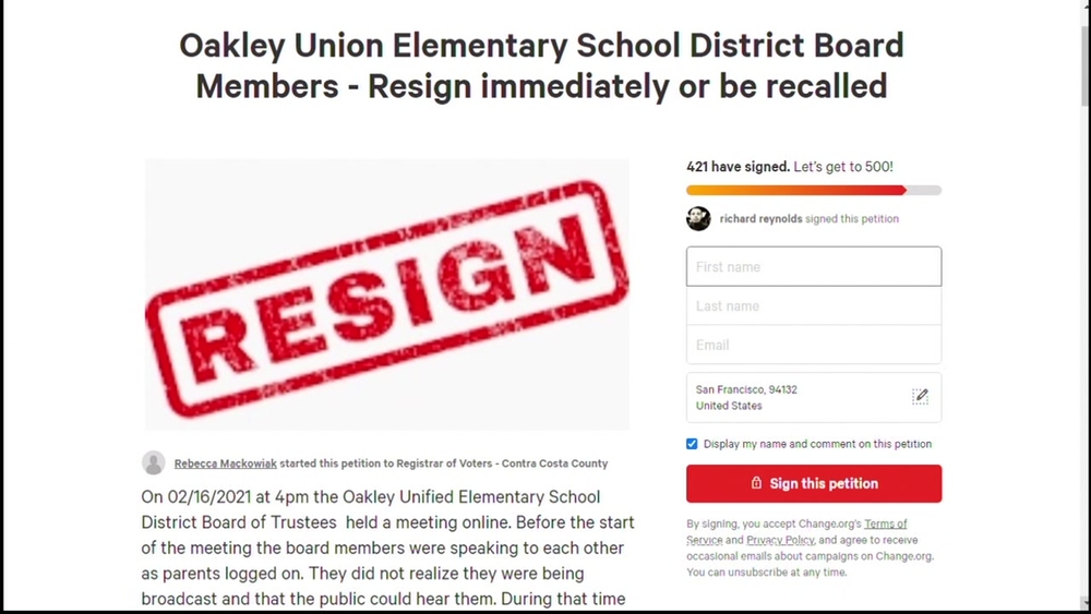 Parents want Oakley school board recalled after hot mic comments