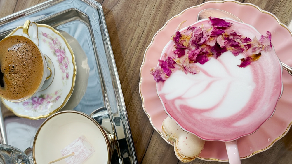 Savor this picture-perfect floral taste of a Rose Latte in NJ