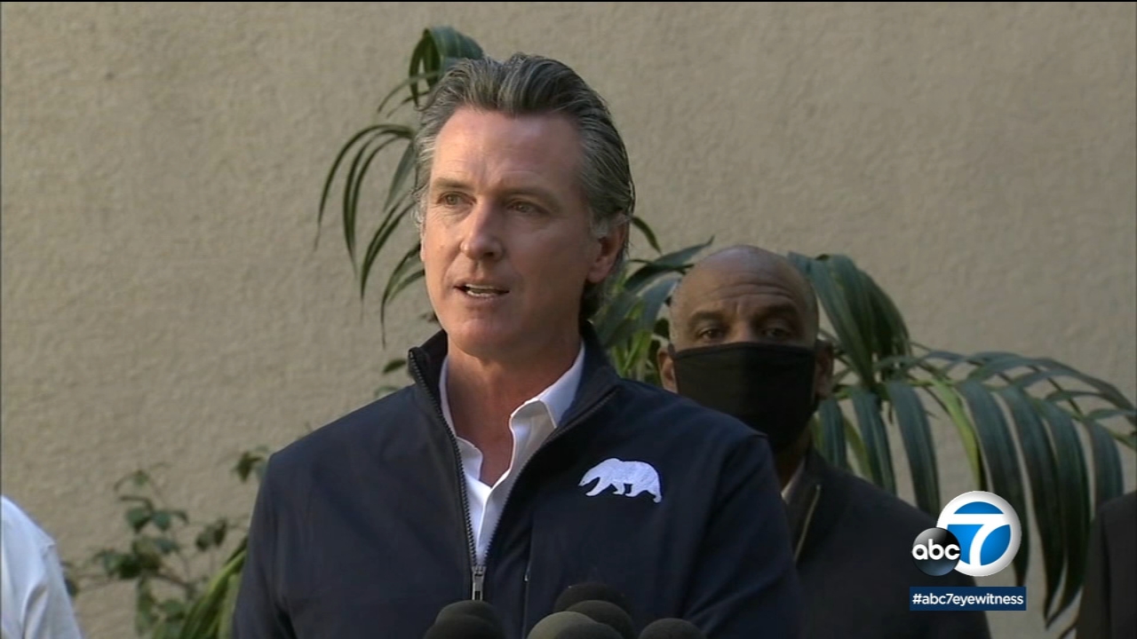 Newsom visits mobile vaccination sites in LA
