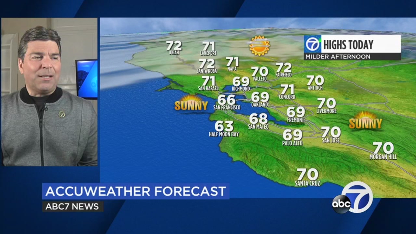 San Francisco Bay Area AccuWeather forecast: Becoming cloudy today, rain tonight and again Friday night - Vimarsana News