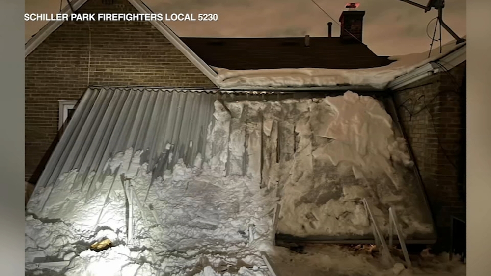 Schiller Park woman trapped 10 hours after awning collapses under snow