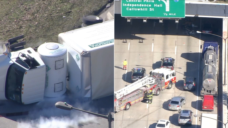 Separate Truck Crashes Cause Headaches On Some Busy Philadelphia Roads 6abc Philadelphia