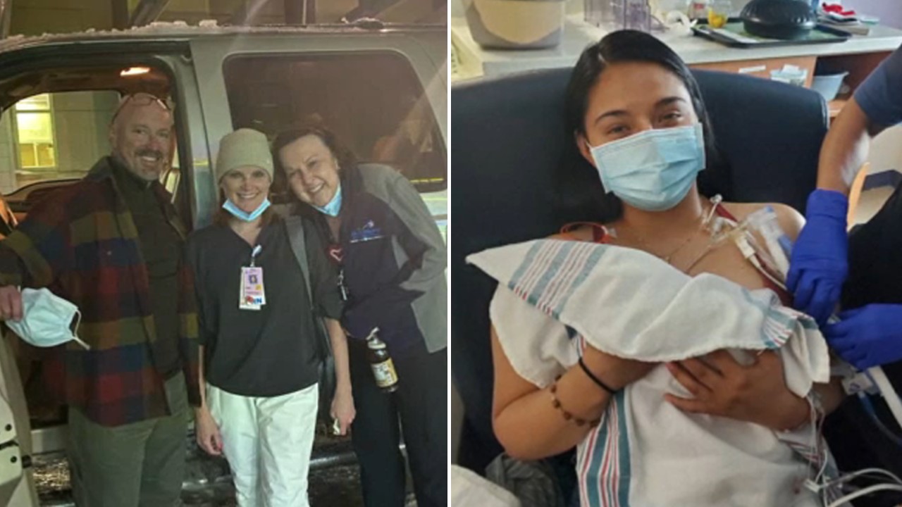 Health care workers brave historic Texas storm to help deliver baby