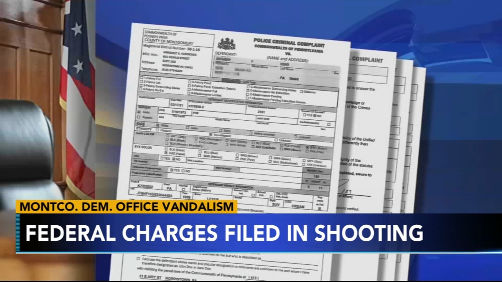 Attorney: Feds take case of shots fired into Montgomery County, Pennsylvania Democratic office - Vimarsana News