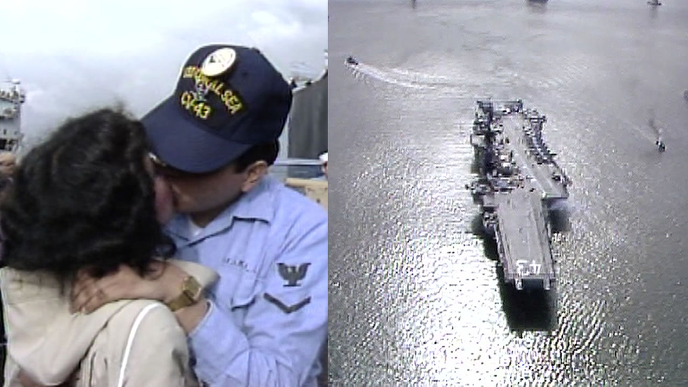 Final goodbye of historic aircraft carrier USS Coral Sea: Mar. 21, 1983