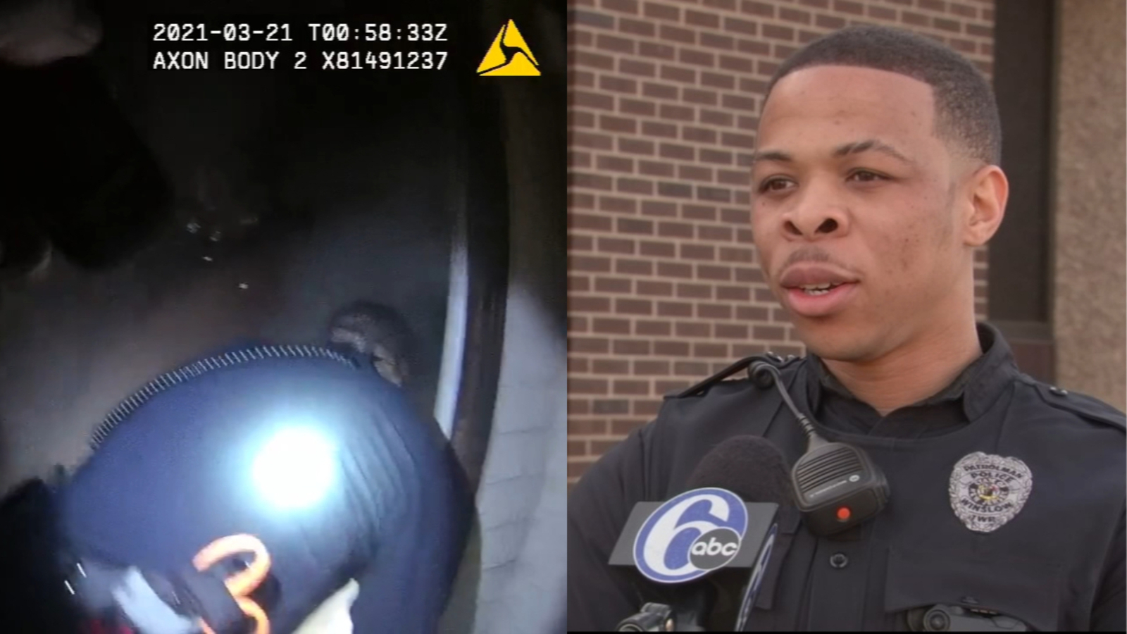 Winslow Township, New Jersey officer rescue elderly woman from burning