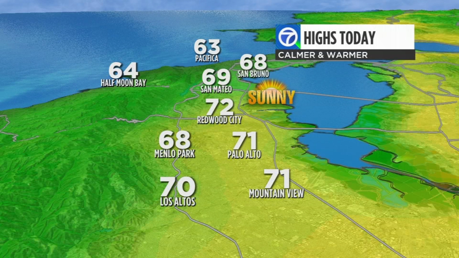 AccuWeather forecast Weekend warming trend ABC7 San Francisco