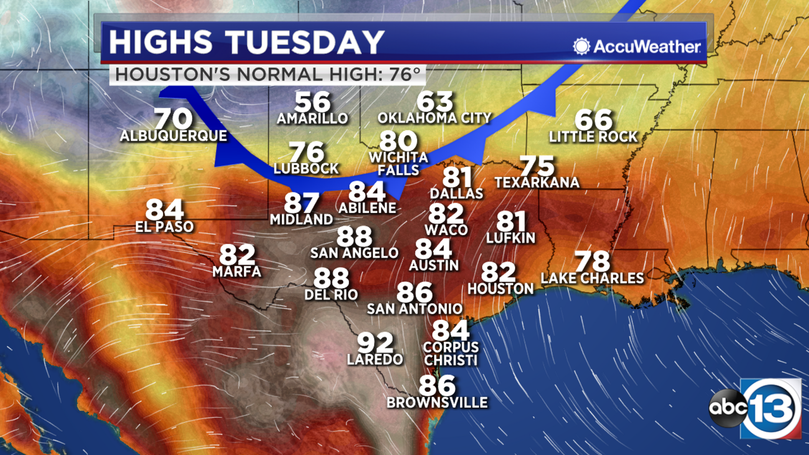 Houston Weather Warming up ahead of a strong cold front Wednesday ABC13 Houston