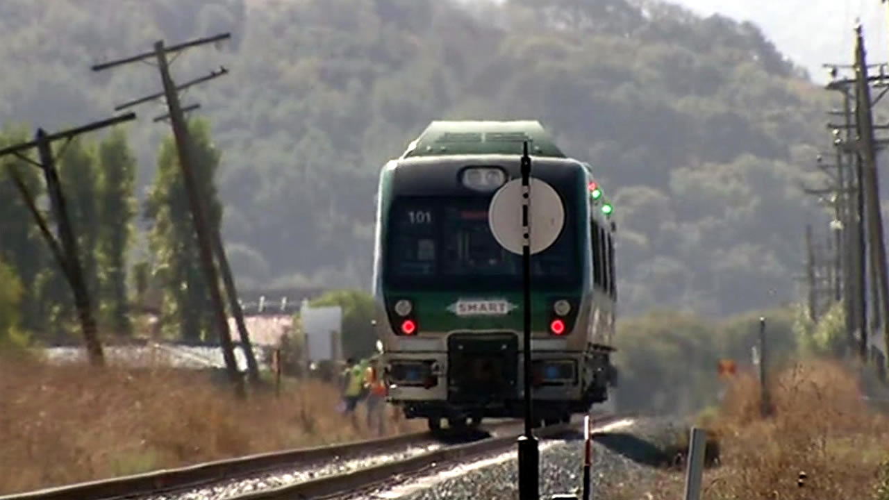 Crews tested brakes and speed on a SMART train in the North Bay on Thursday, October 22, 2015.