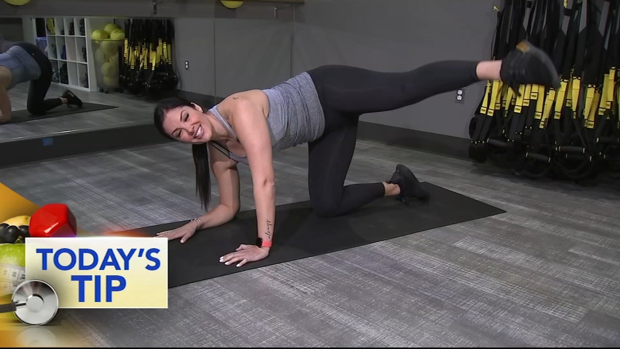 Side leg lifts, taps, press - Today's Tip