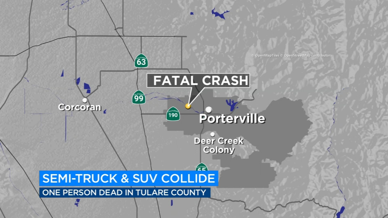 1 killed in crash involving semi-truck in Tulare County, CHP says
