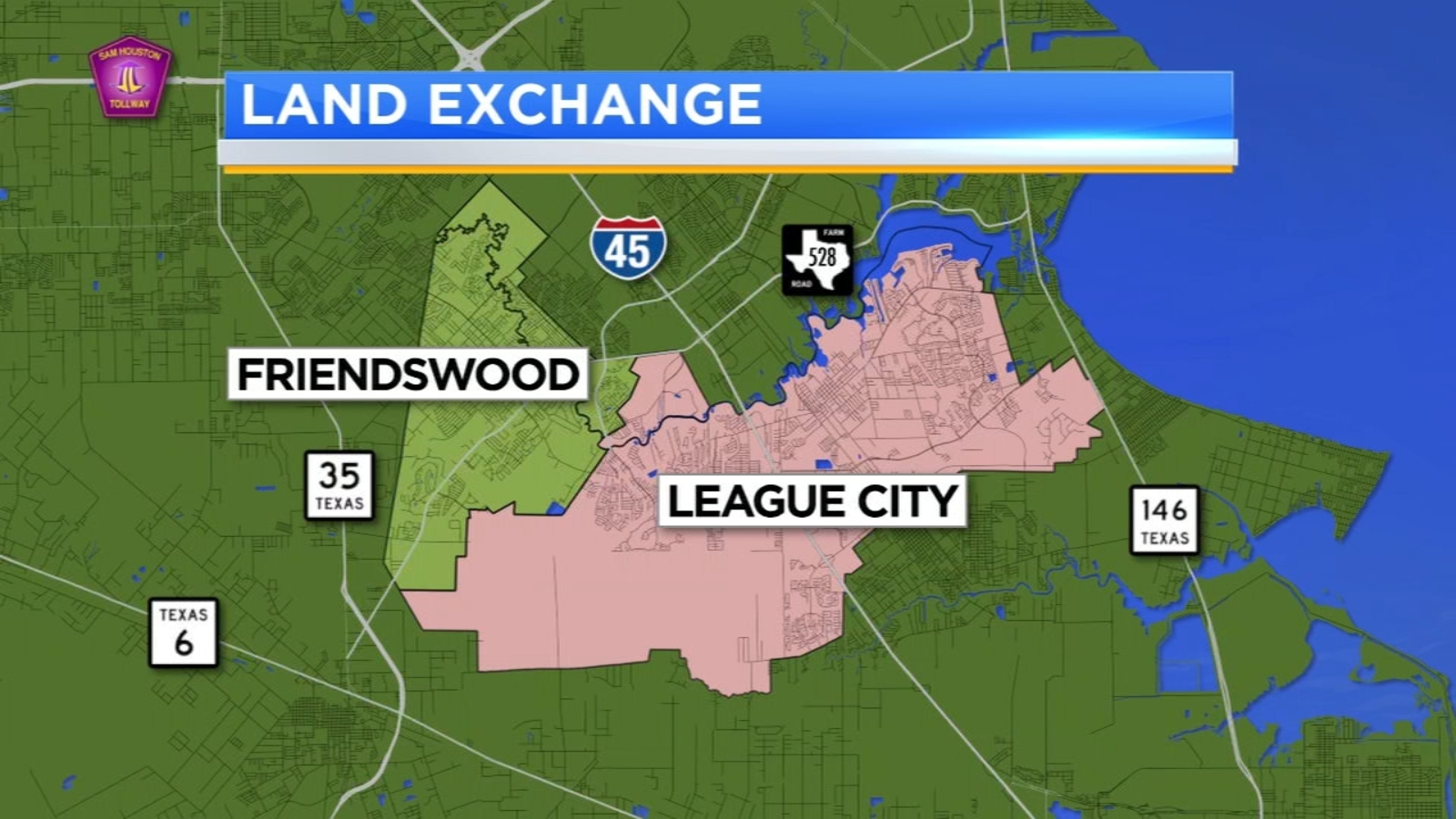 League City Tx On Map League City Agrees To Swap 30 Acres Of Land With Friendswood - Abc13 Houston