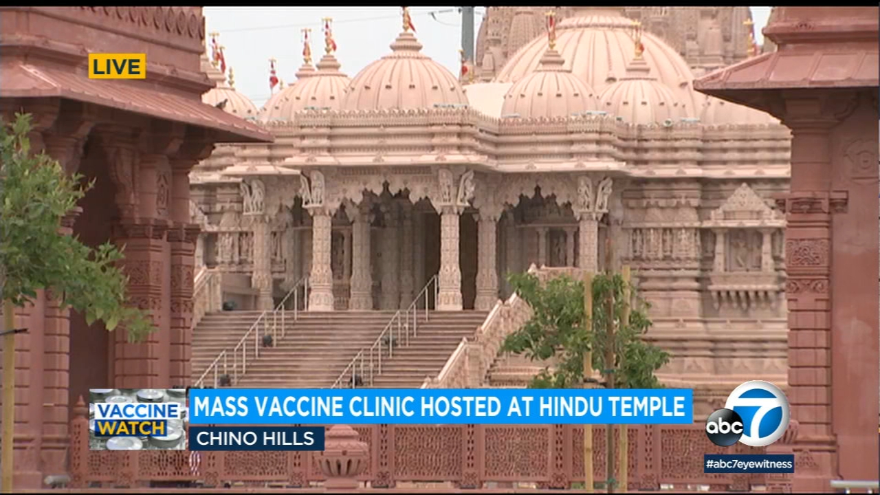 Hindu temple in Chino Hills turns into vaccination site