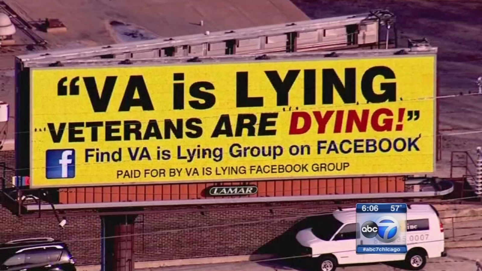 Sign of the times Hines VA Hospital photobombed by billboard ABC7