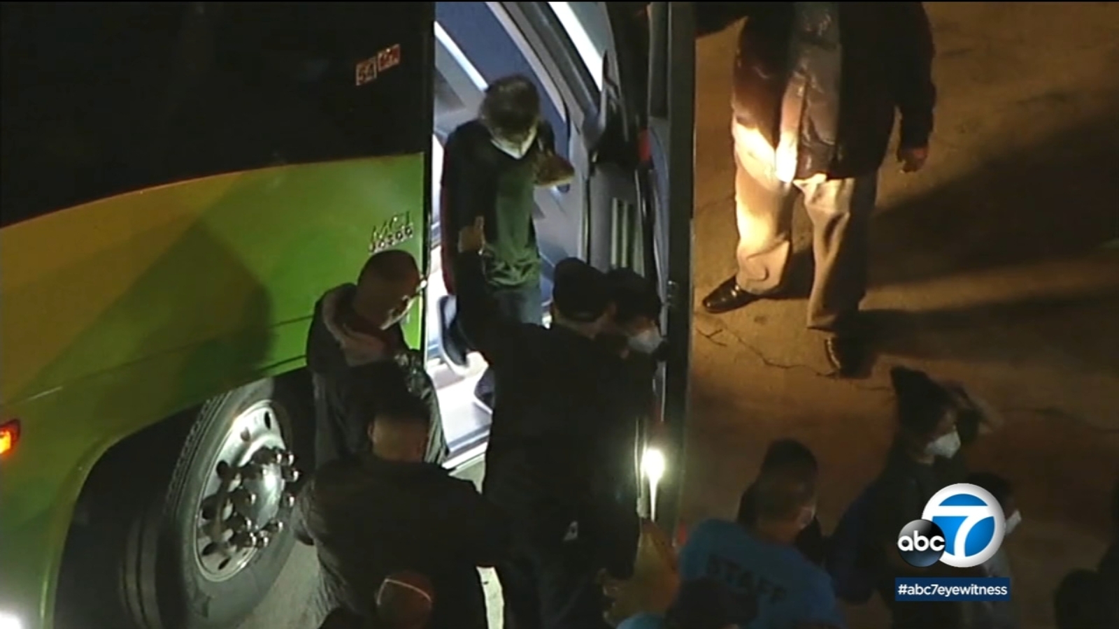 First group of migrant children arrive at Long Beach Convention Center ...