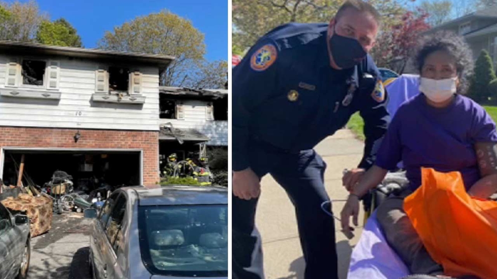 LI police officer rescues woman from burning home