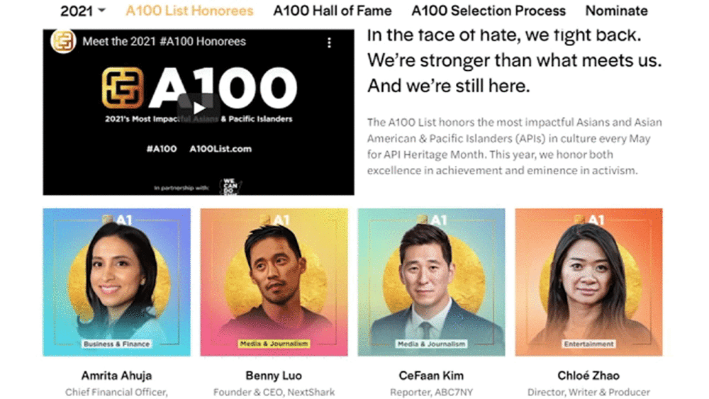 Gold House unveils A100 List of most impactful AAPI community leaders
