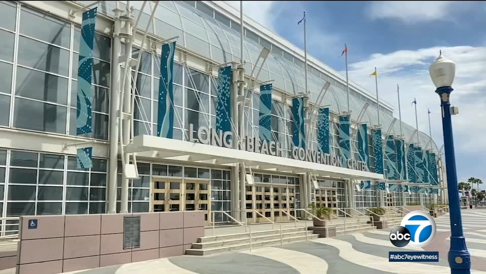 Elected officials tour Long Beach Convention Center housing migrant children