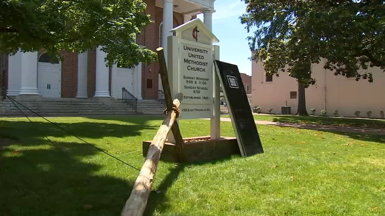 Cross, Black Lives Matter sign vandalized at Chapel Hill church