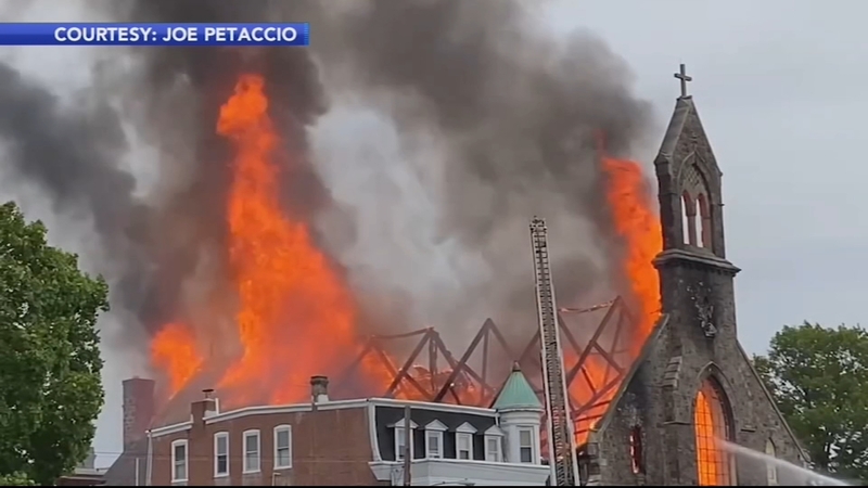 Philadelphia Church Fire Historic St Leo The Great Roman Catholic Church On Unruh Avenue In Tacony Destroyed By Flames 6abc Philadelphia