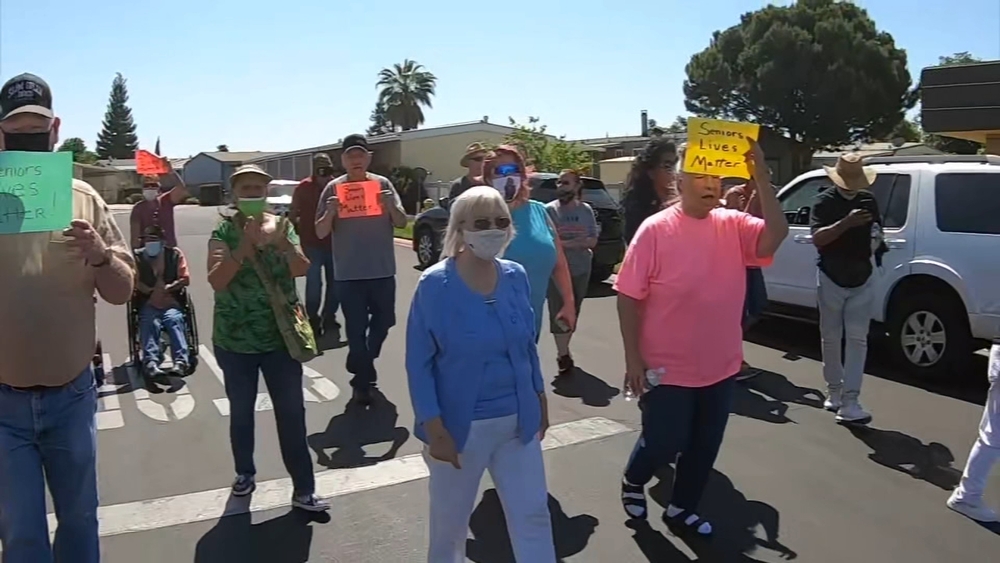 Seniors at mobile home park in Madera protest rising rent