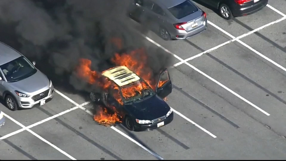 Cigarette and hand sanitizer leads to car on fire
