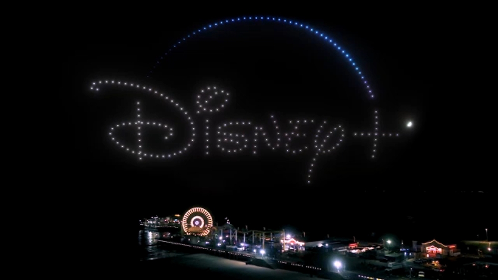 WATCH: Drones light up sky with favorite Disney characters in honor of National Streaming Day