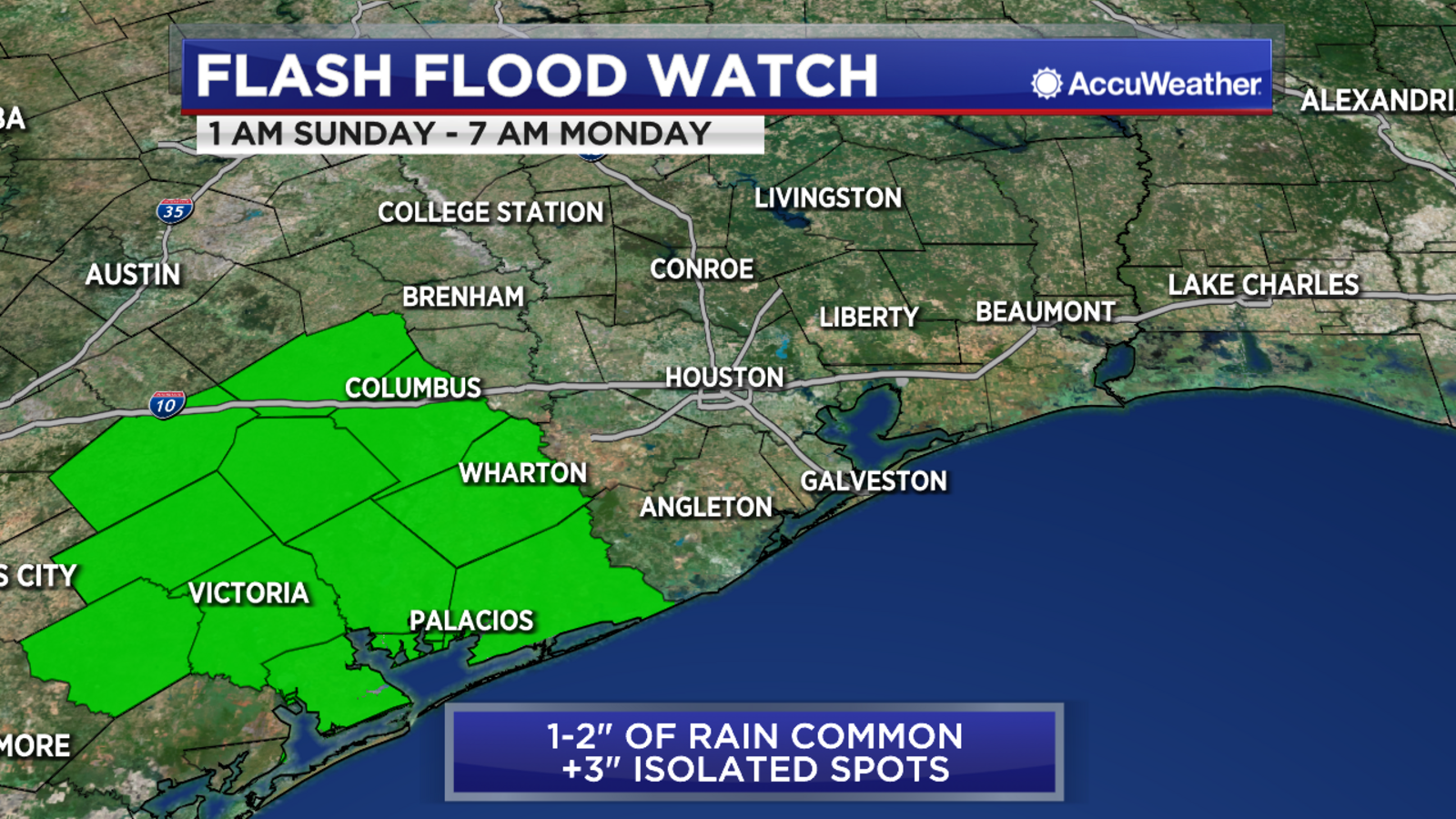 Scattered showers and storms expected Sunday with a Flash Flood Watch for parts of SE Texas 1 Scattered showers and storms expected Sunday with a Flash Flood Watch for parts of SE Texas
