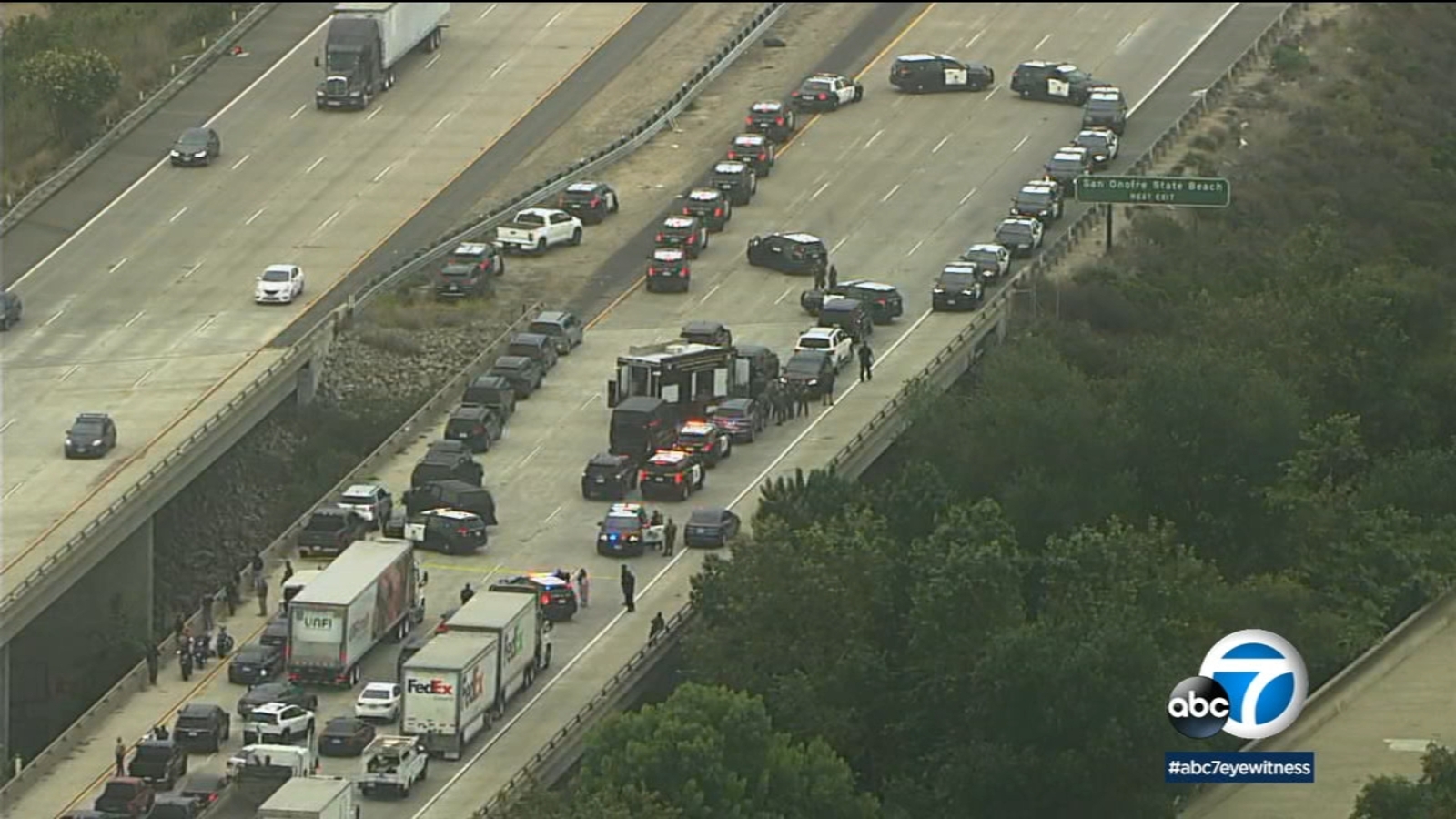 Chase Suspect Suffers Self Inflicted Gunshot Wound After Standoff On 5 Freeway In San Clemente Police Say California News Times