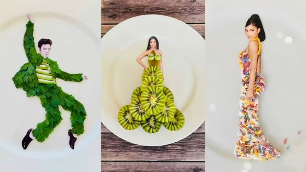 TikTok artist transforms food into fashion