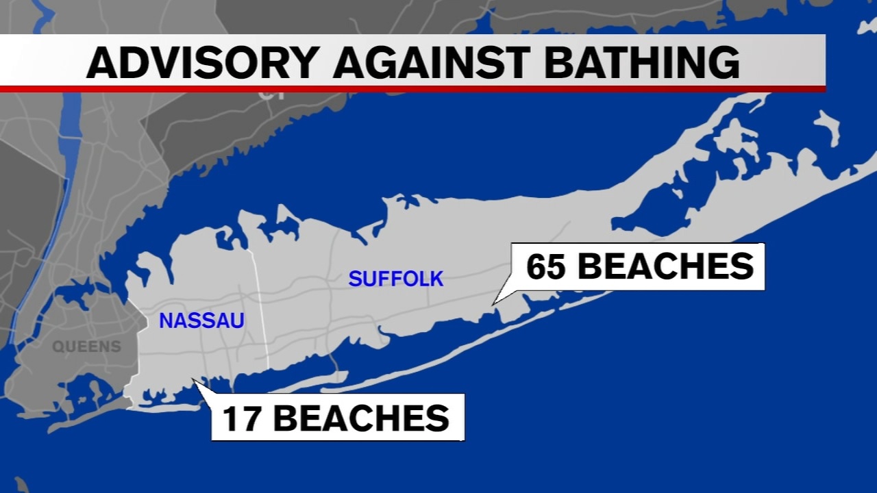 Nassau County issues advisory for bathing at 17 beaches