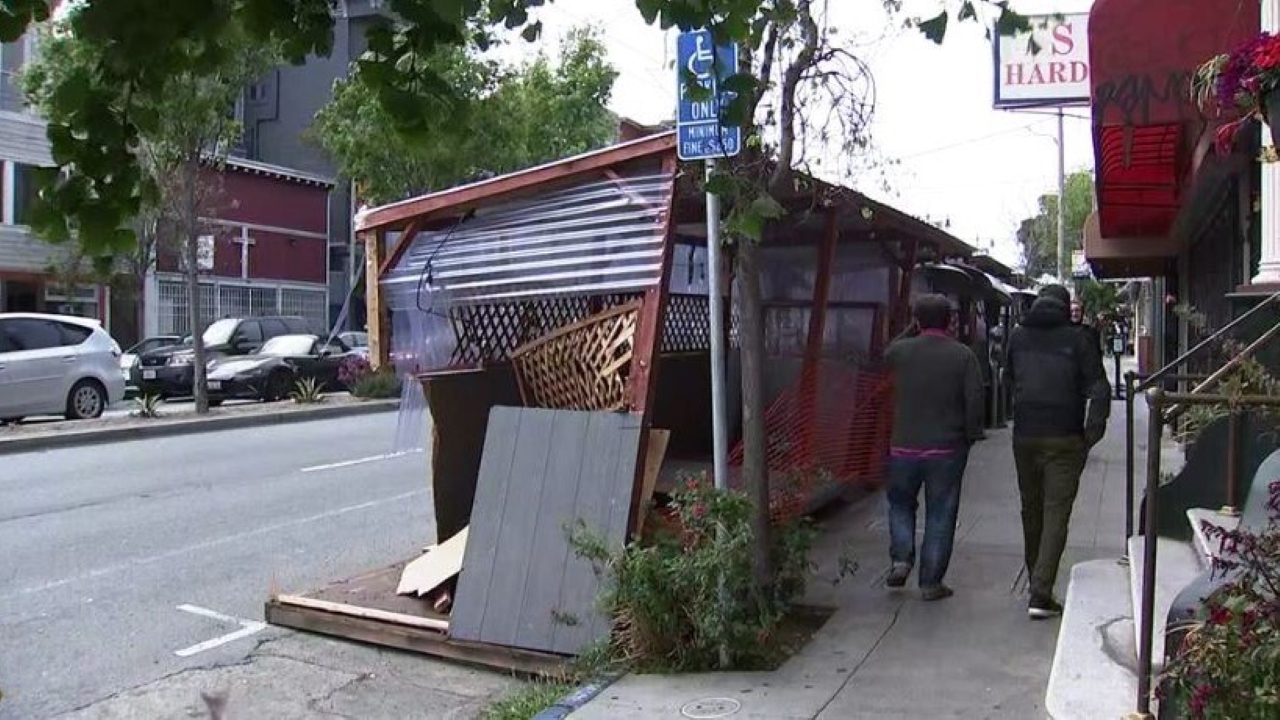 Car crashes into parklet as SF pushes permanent 'shared spaces'