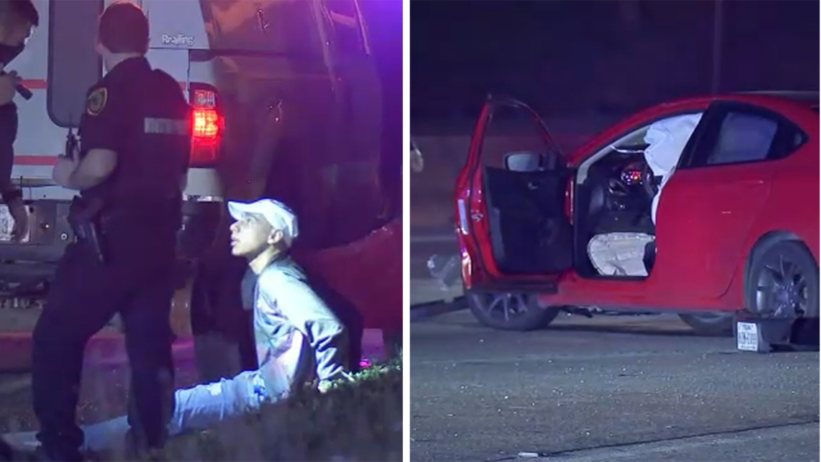 Driver crashes into HPD patrol car while street racing on I-10, police say 1 Driver crashes into HPD patrol car while street racing on I-10, police say