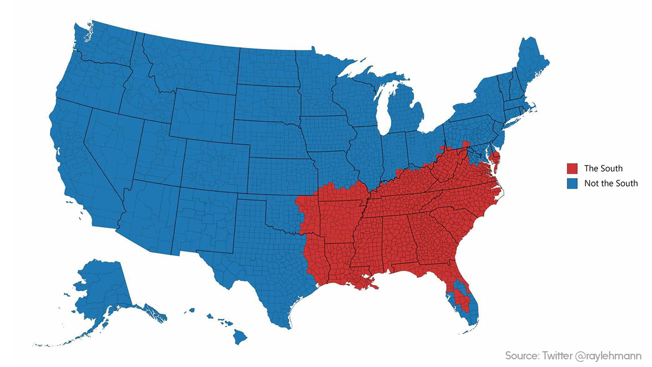 Houston isn't the South, according to this map on Twitter