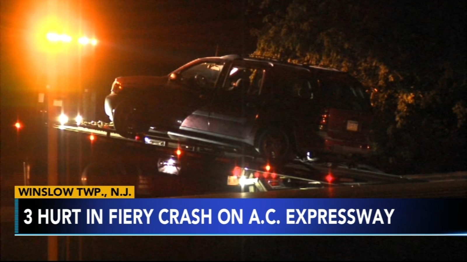 Three people hospitalized after car crash on the Atlantic City