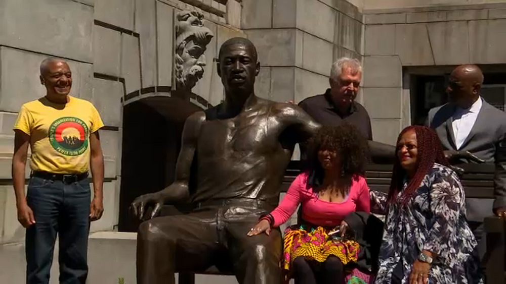 George Floyd statue unveiled outside City Hall in Newark